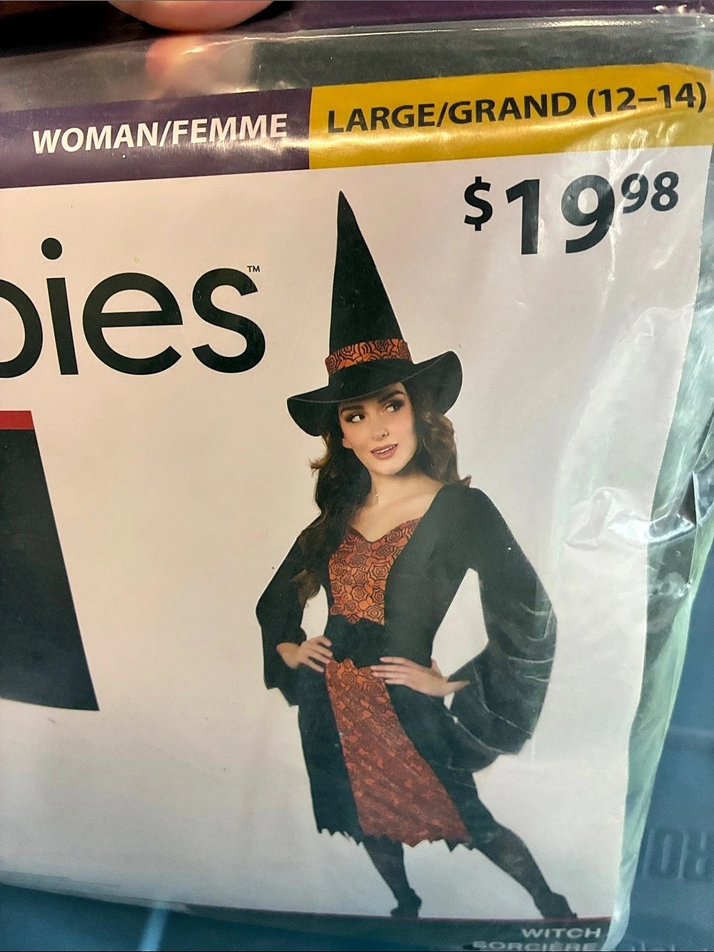 Orange Witch Costume Women's Large NWT